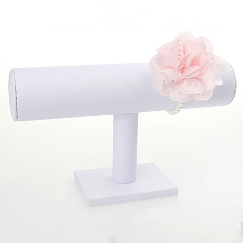Velvet Leather T-Bar Jewelry Display Stand Bracelet Watch Holder Rack Soft to Touch | Дом и сад