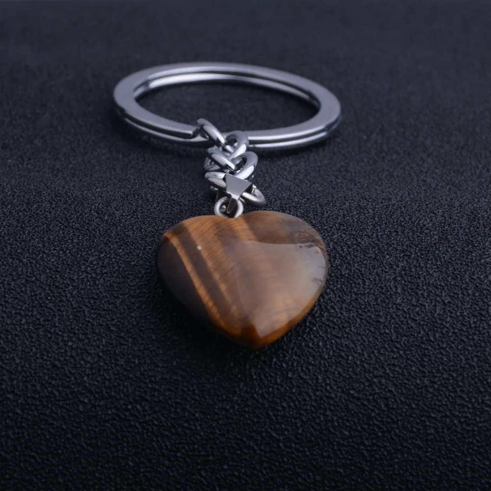 1 шт. Натуральная роза Кварцевый брелок кристалл любящее сердце ювелирные изделия простая Мода пара