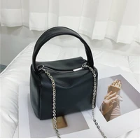 simple casual soft leather handbag female bag 2021 new cosmetic bag korean fashion trendy one shoulder messenger chain bag