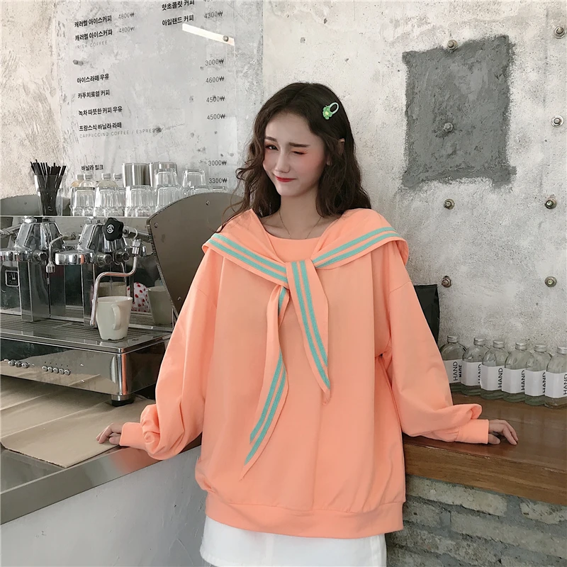 Длинный рукав матросский воротник милая Красота Элегантный дизайн пуловеры