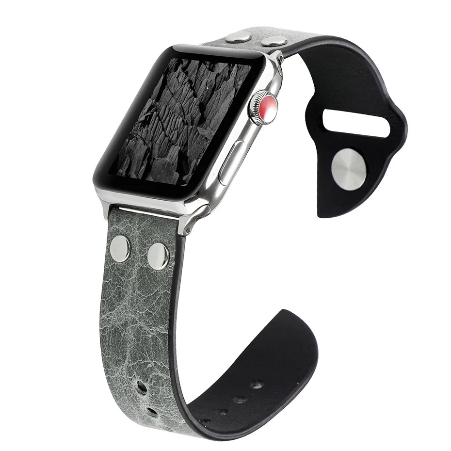 

Ремешок из натуральной кожи для Apple Watch Band 44 мм 42 мм Iwatch Series SE 6 5 4 3 2 1, сменный Браслет с зернистой поверхностью 38 мм 40 мм
