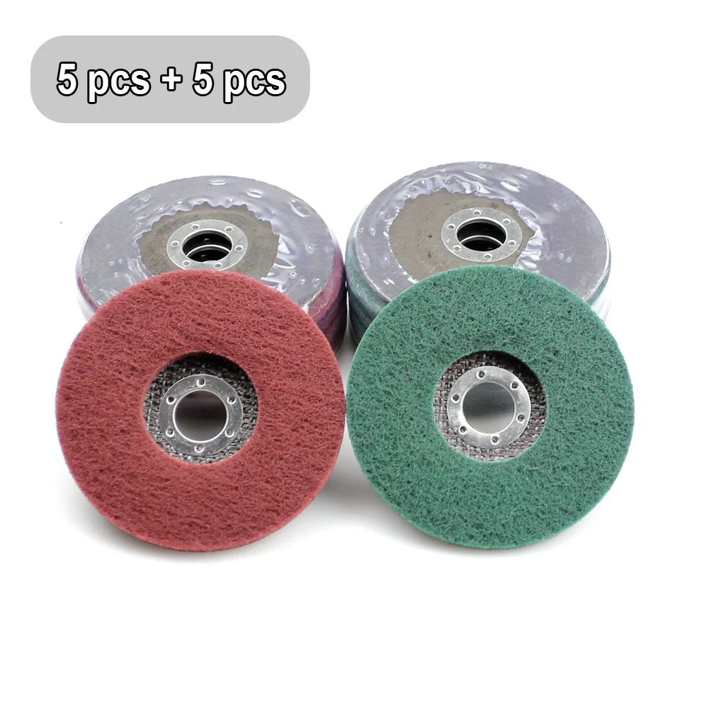10 шт., 125*8*22 мм, нетканый лоскутный шлифовальный диск, нейлоновый полировальный круг, угловая шлифовальная машина, инструменты для полировки металла