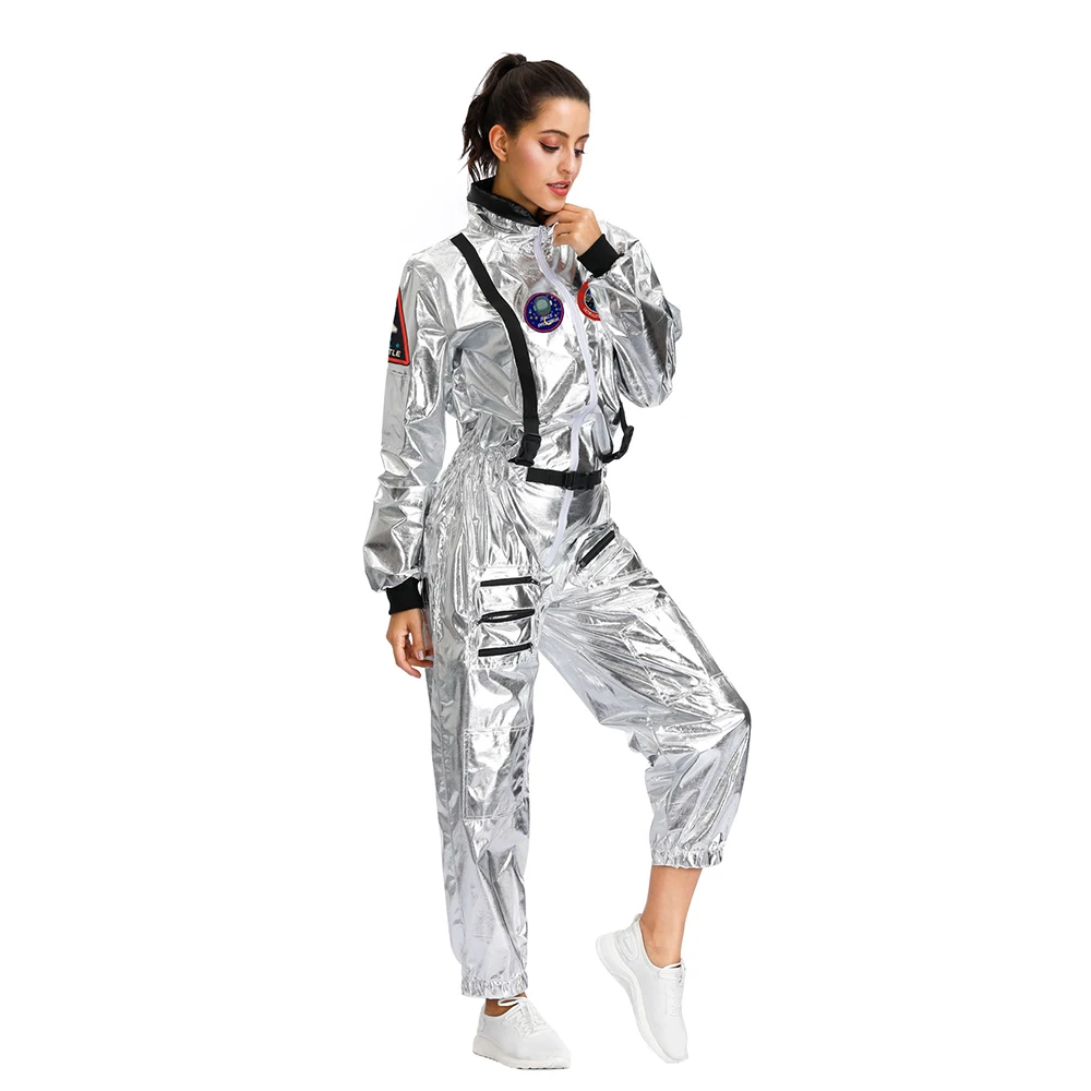Men Astronaut Alien Spaceman Cosplay Halloween Costumes Carnival Party Adult Women Pilots Outfits Group Couple Matching Clothes