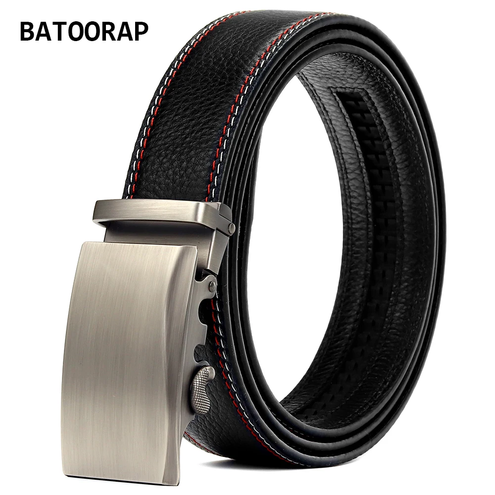 

Мужские дизайнерские ремни BATOORAP, черный деловой ремень из натуральной коровьей кожи, для брюк, Z16P009