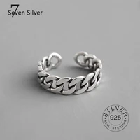 real 925 sterling silver finger rings for women chain trendy fine jewelry large adjustable antique rings anillos