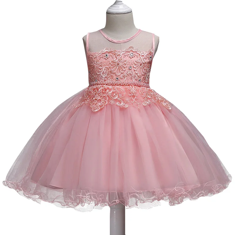 baby girl clothes Girl floral Princess party dress high-end children's wear lace flower beaded child bridal | Детская одежда и