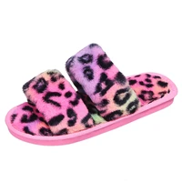 winter warm ladies home slippers fashion ladies one step flat shoes mixed color cross shoes ladies furry slippers women slippers