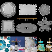1pcs irregular epoxy resin plate coaster molds silicone fruit disc tray wine glass rack mold diy craft decoration jewelry making