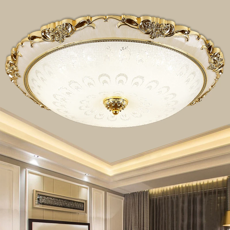 Позолоченные круглые современные светодиодные потолочные лампы для гостиной