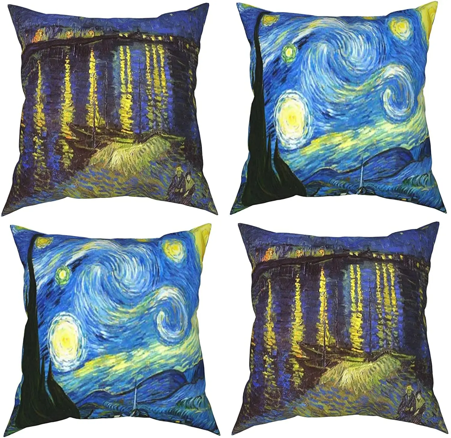 

Starry Night Over The Rhone Decorative Square Pillowcase 20 Inches X 20 Inches Sofa Living Room A Pack Of 4 Four Season Pillows