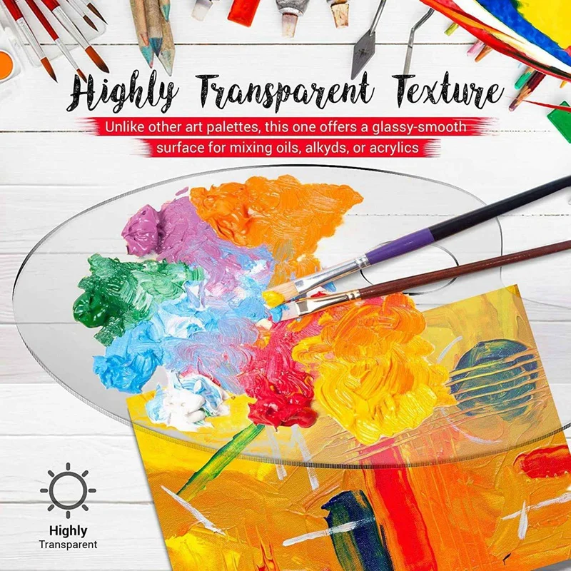 

12 Packs Clear Acrylic Paint Palette with 22Pcs Paint Brush Set Artist Brushes with Case Palette Knives Sponges