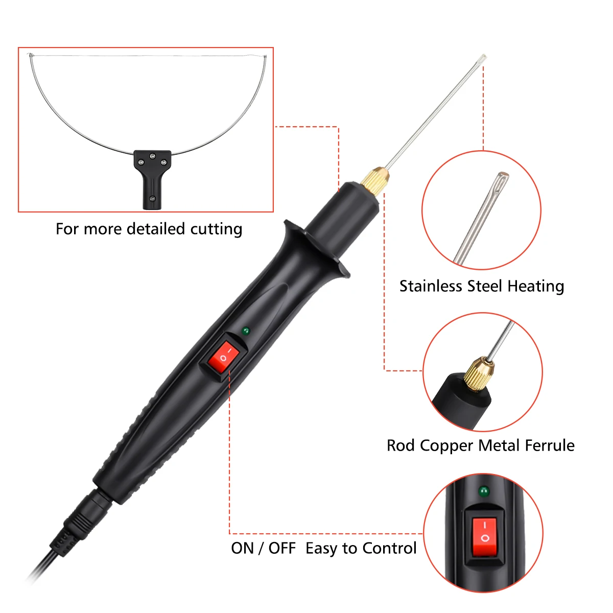 8Pcs 100V-240V Portable Electric Foam Cutting Machine Styrofoam Pen Cutter Hot Wire Knife Tool Kits 3 in 1 | Дом и сад