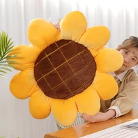 405070cm new sunflower stuffed plants soft plush seat cushion throw pillow for sofa chair indoor floor
