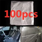 100 шт. одноразовый пластмассовый для автомобильного сидения Чехлы протекторы механик услуги в рулонах Прозрачный автомобильные аксессуары