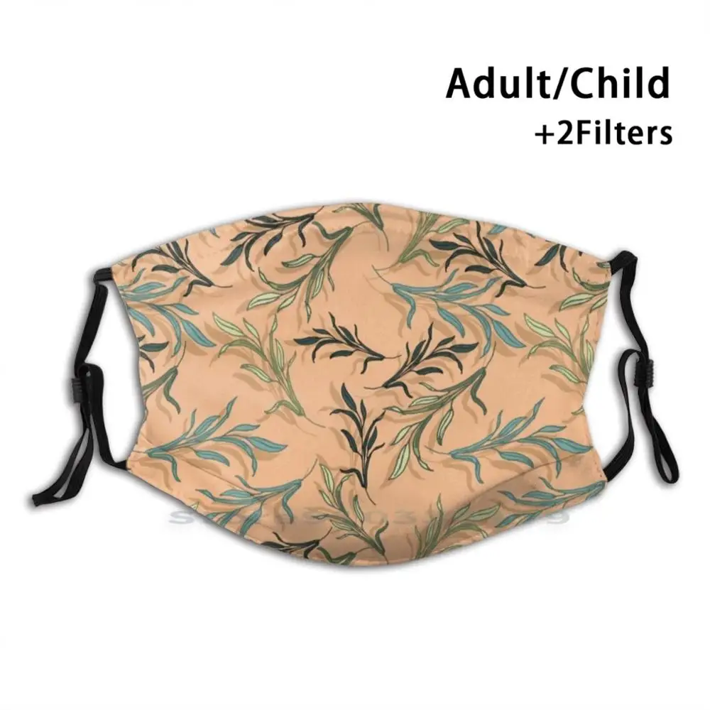 

Deco Leaves Print Reusable Mask Pm2.5 Filter Face Mask Kids Art Leaves Pattern