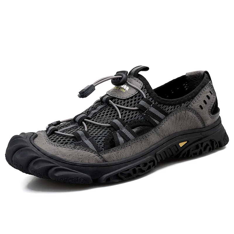 

Мужские сетчатые босоножки Baotou, черные дышащие босоножки в стиле ретро, повседневная обувь, лето 2021