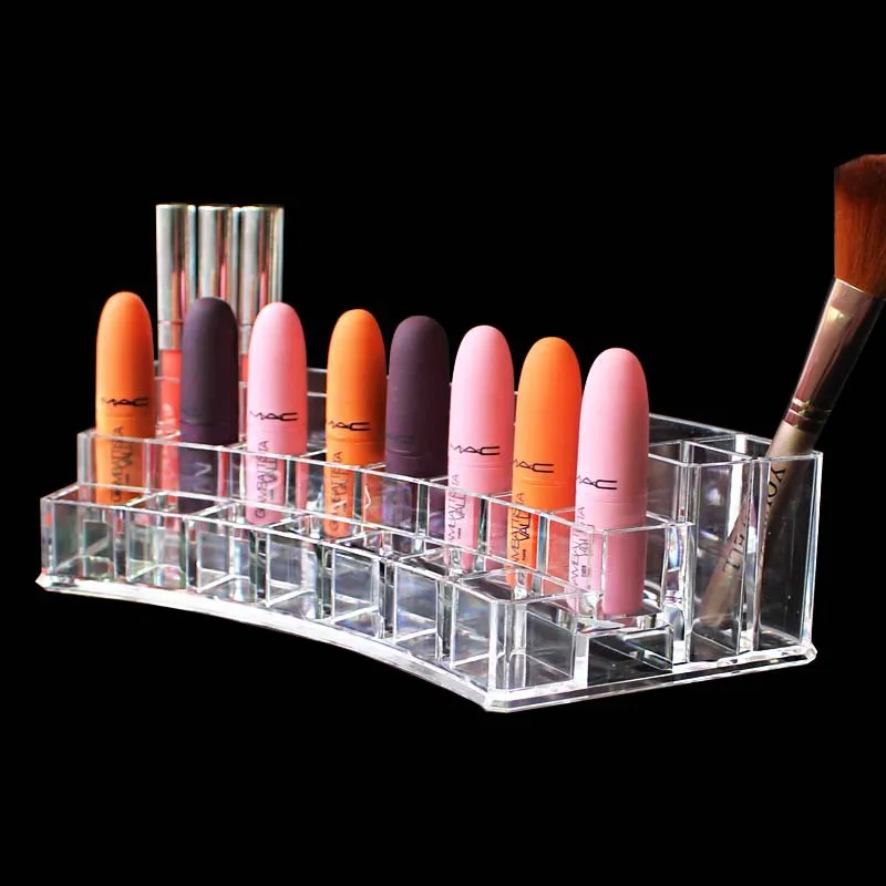 Прозрачный акриловый держатель для помады 19 ячеек органайзер макияжа коробка
