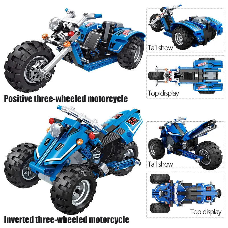 Городской откатный 4WD внедорожный автомобиль DIY локомотив кирпичи техника модель