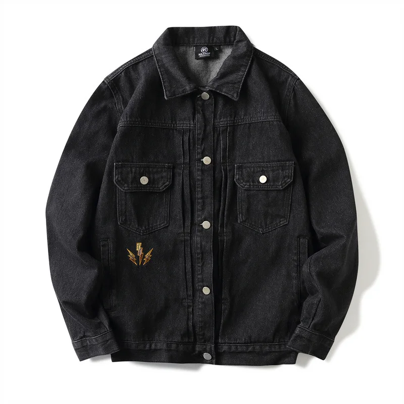 2019 уличная одежда джинсовые куртки для мужчин хип-хоп с вышивкой дракона