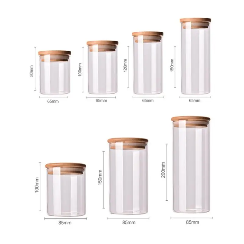 

Glass Jar with Lid Cookie Jar Kitchen Jars and Lids Mason candy Jar for Spices Glass Container Wholesale