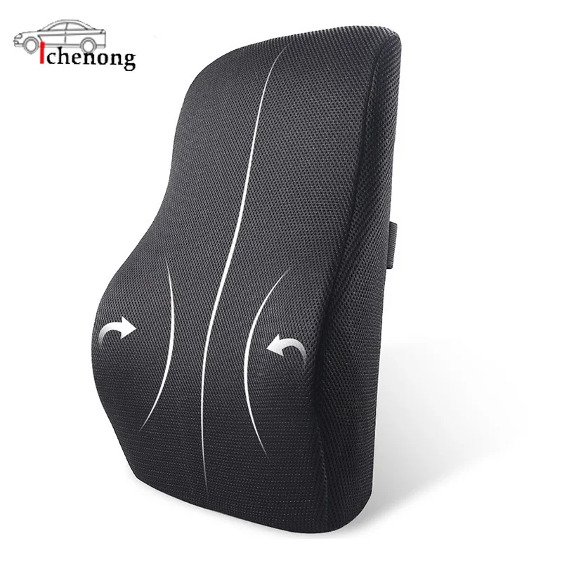 

ICHENONG Car Backrest Cushion Mesh Cover Restseat Mat Lumbar Support Car Rest Seat Cushion Comfort Memory Foam Pad Auto Interior