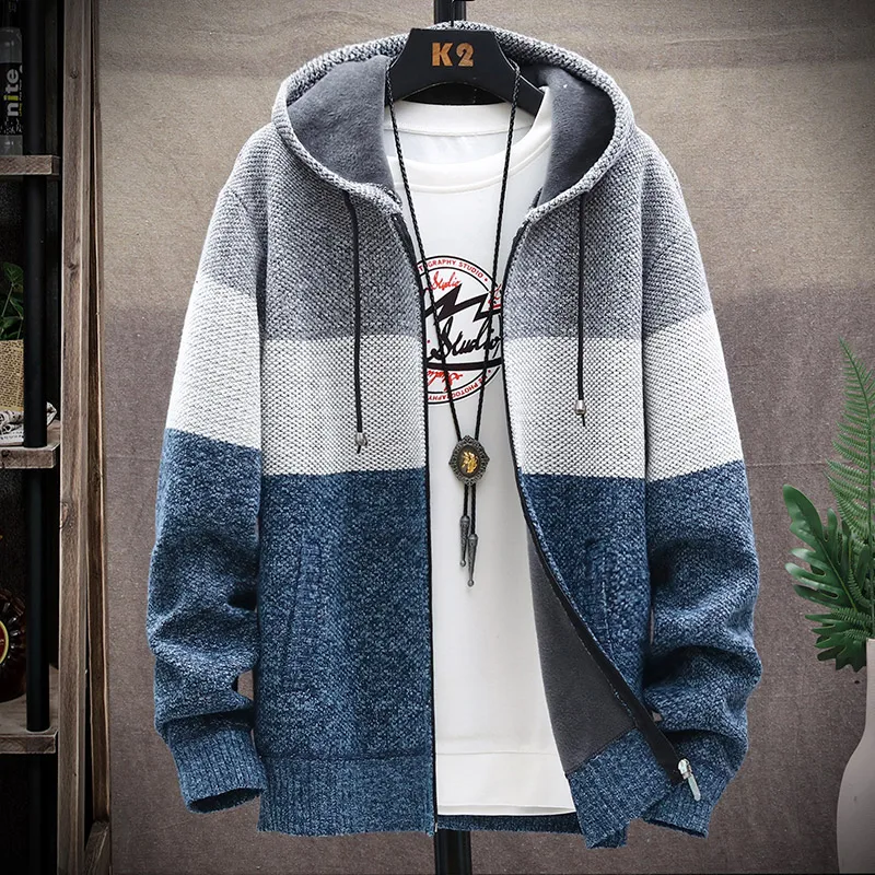 2021 Cardigan Jacket Men Autumn Winter Men Warm Sweater Coat Men Knitted Sweater Solid Cardigan Jackets Man Casual Mens Clothing