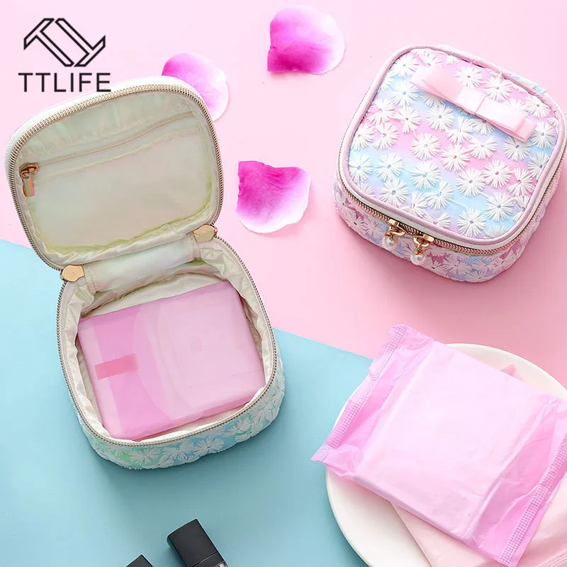 TTLIFE санитарный хлопчатобумажный мешок для хранения Pad сумка-Органайзер держатель салфетка полотенце косметичка Сумка для гигиенических прокладок чехол для наушников коробка