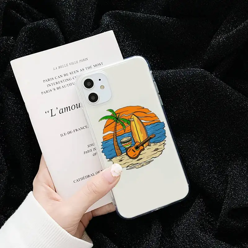 

Sea wave surf summer surfing ocean Phone Case Transparent soft For iphone 5 5s 5c se 6 6s 7 8 11 12 plus mini x xs xr pro max