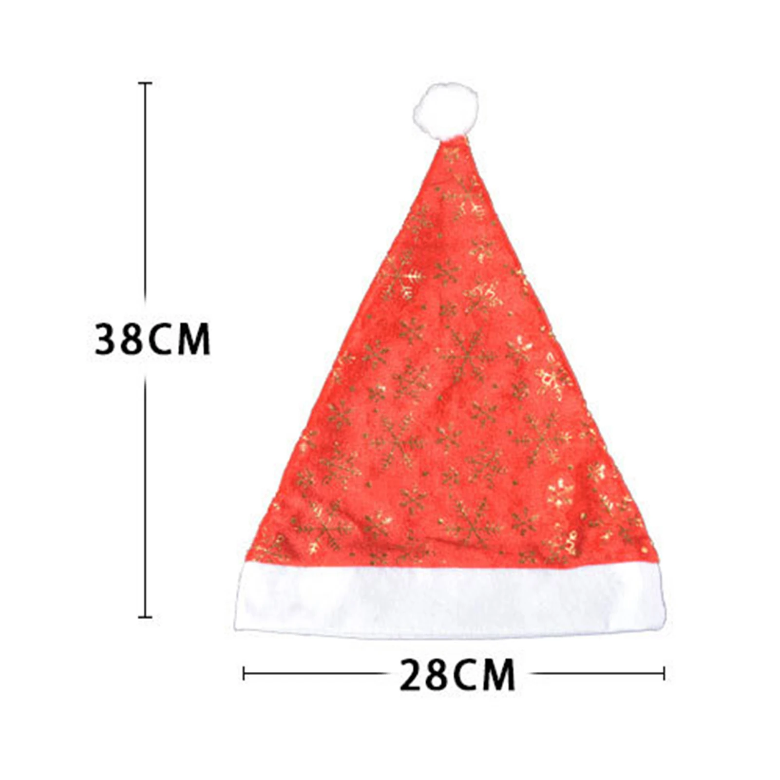 

Golden Velvet Snowflake Pattern Gift Container Christmas Hat Party Ornament Soft Hair Skin-friendly Xmas Gift For Men And Women