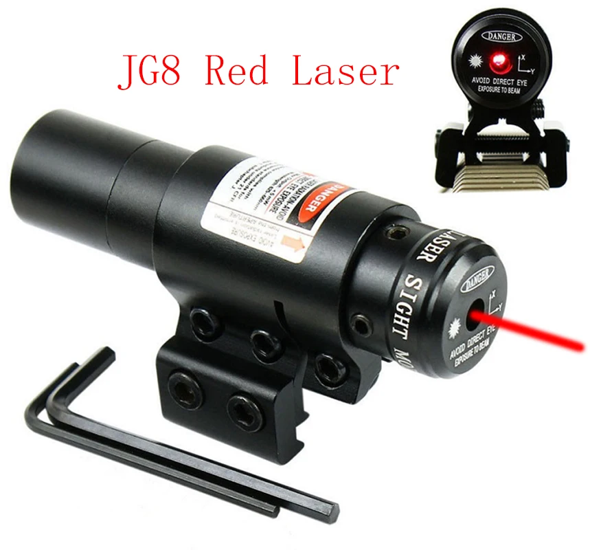 

JG8 Tactical 5mw Red Laser Sight With Adjustable 11/20mm Rail Mount Laser Calibration Sight for Hunting Rifle Scope Riflescope
