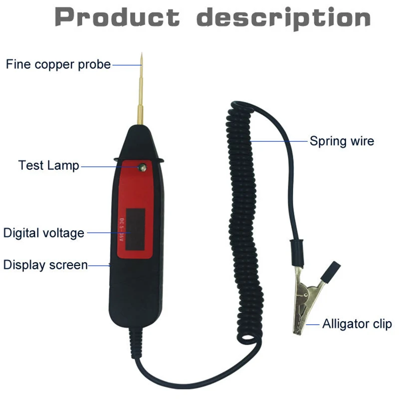 

Hot Sale Automotive Digital Voltage Lamp Tester Car-Circuit Voltage Tracker