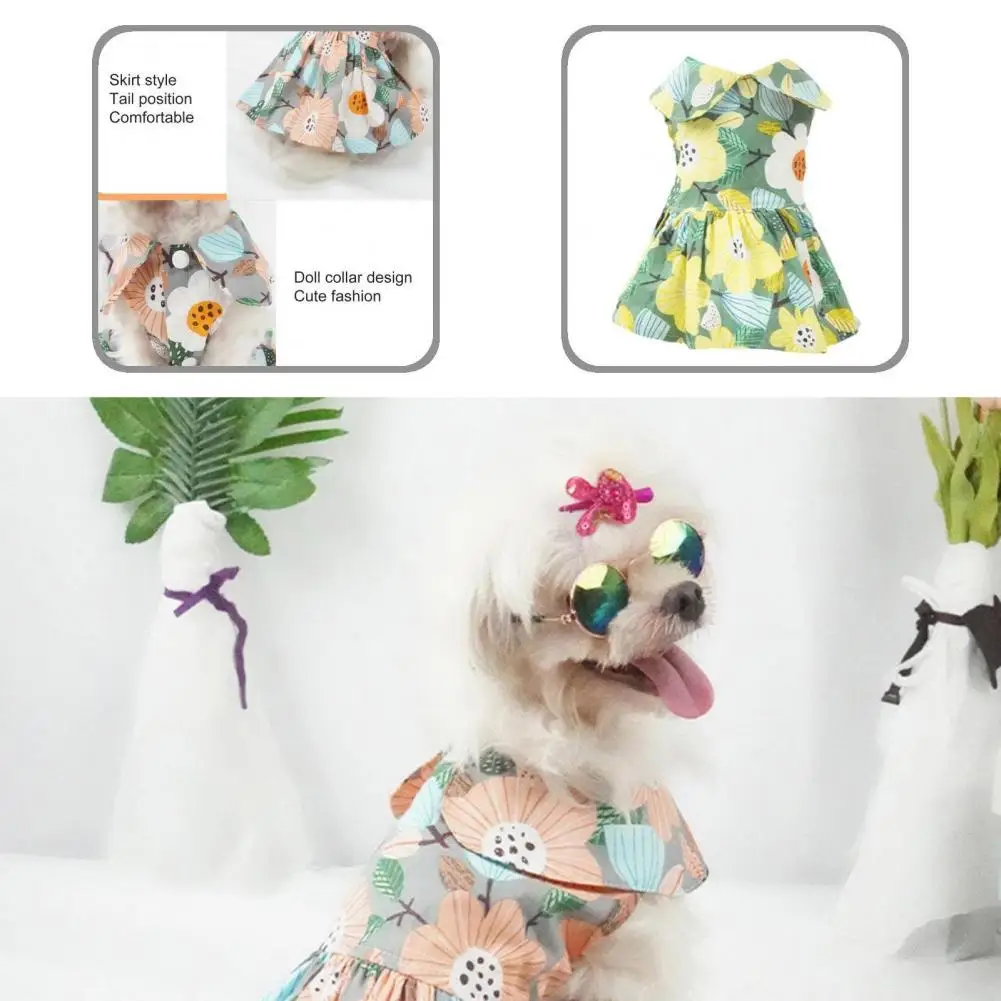 

Мягкая текстура красивое платье для щенка без рукавов Одежда дышащее платье для собаки застежка на пуговицах для Китти