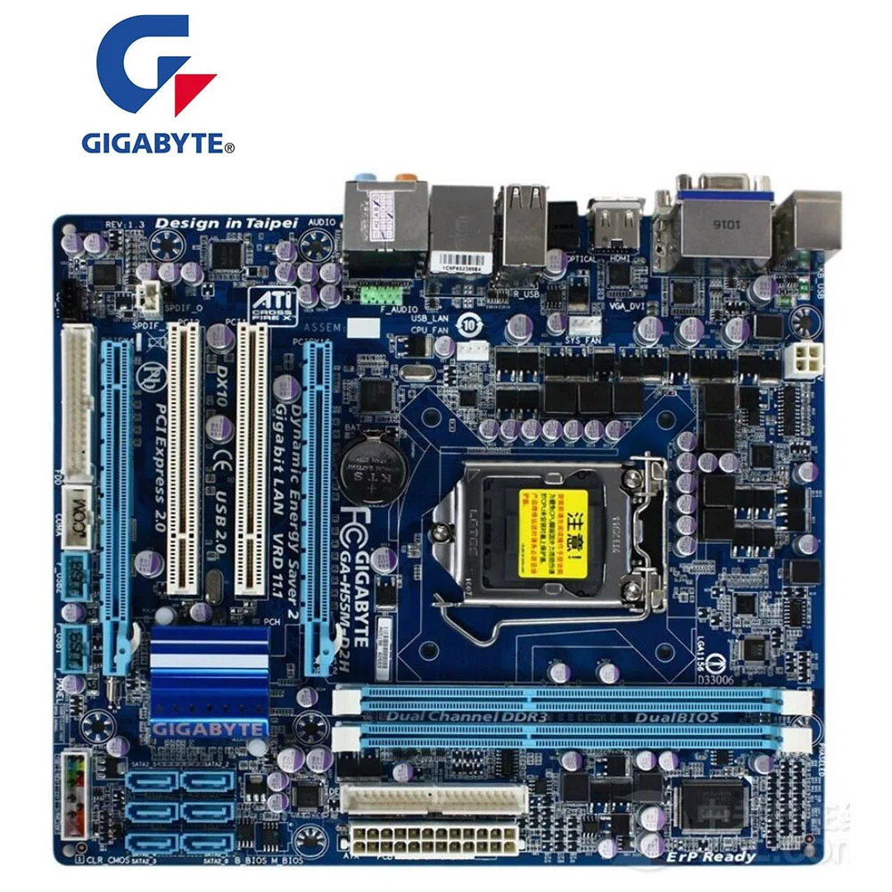 Материнская плата для GIGABYTE GA H55M D2H Desktop H55 P7H55 PRO EVO Socket LGA 1156 DDR3 D2H|Материнские платы| |