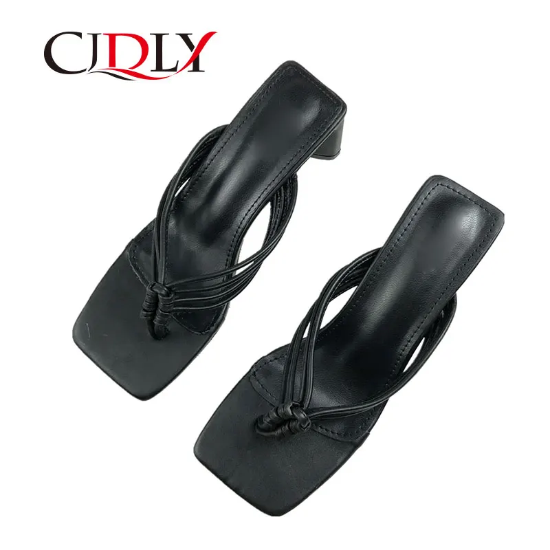 

CJDLY 2020 Летние босоножки без задника на высоком каблуке; Модная пляжная обувь для женщин, анти-без застежки с квадратным носком; Женские санда...