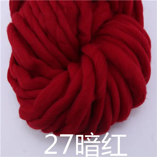 27 dark red 250 г 36 м супер толстая натуральная Мериносовая Шерсть Толстые пряжи войлочная шерстяная фитильная пряжа для прядения ручного вязания пряжа зима теплая - Цвет: 27 dark red