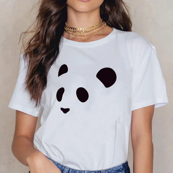 

Panda Vogue Summer Casual Tshirts Fashion T Shirt Women Short Sleeve Cotton Tees Harajuku Graphic Tops 2020 New