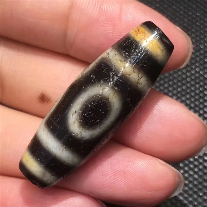 200706-2 Weathing натуральный агат старый материал 3 глаза тибетские Dzi бусины мощный