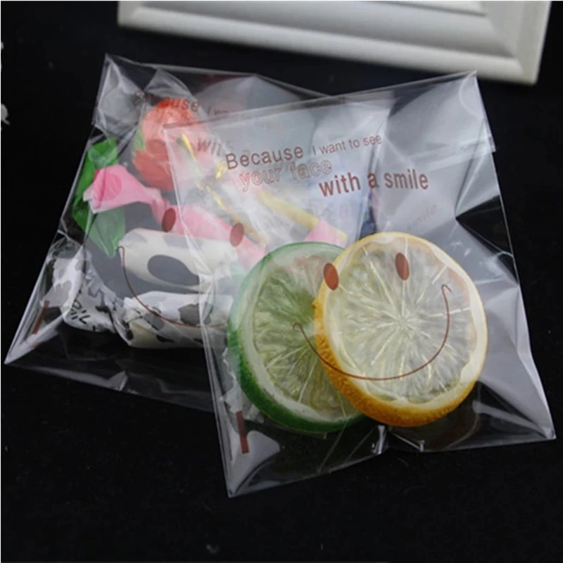 3 Размеры улыбка упаковочный пакет для выпечки Пластик леденец прозрачный