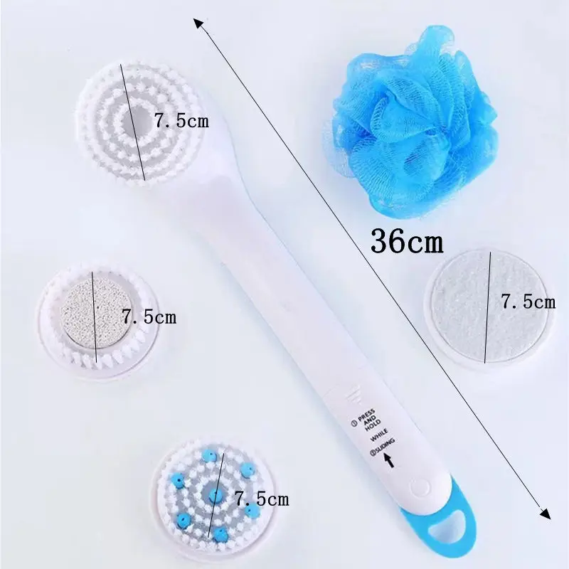 

5 in1 Electric Home Cleaning Bath Massage Shower Brush Skin Brush Clean System Bath Brush Scrub Skin Massage Health Care Tool
