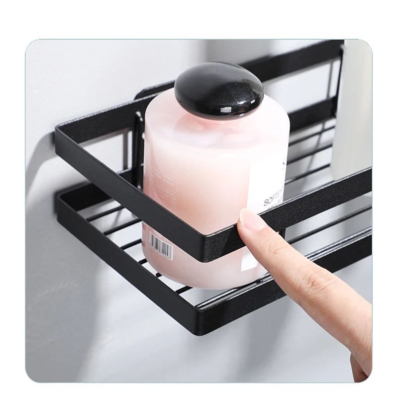 

Bathroom Shelf Storage Holder Bath Shower Shelf Black Bath Shampoo Holder Basket Holder Corner Shelf Accessories