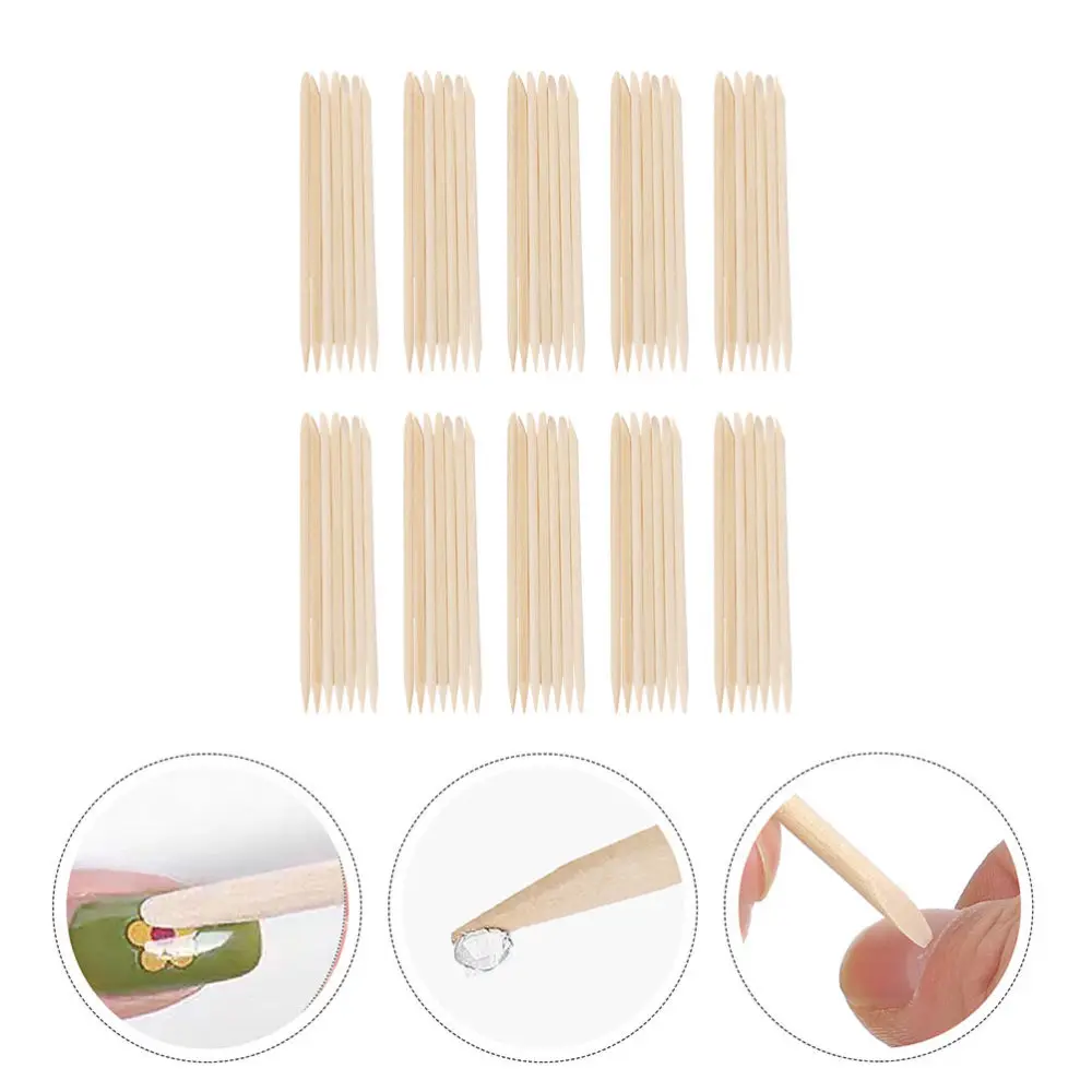 

300pcs Nail Sticks Cuticle Remover Stick Nail Art Supply Nail Cleaning Tool