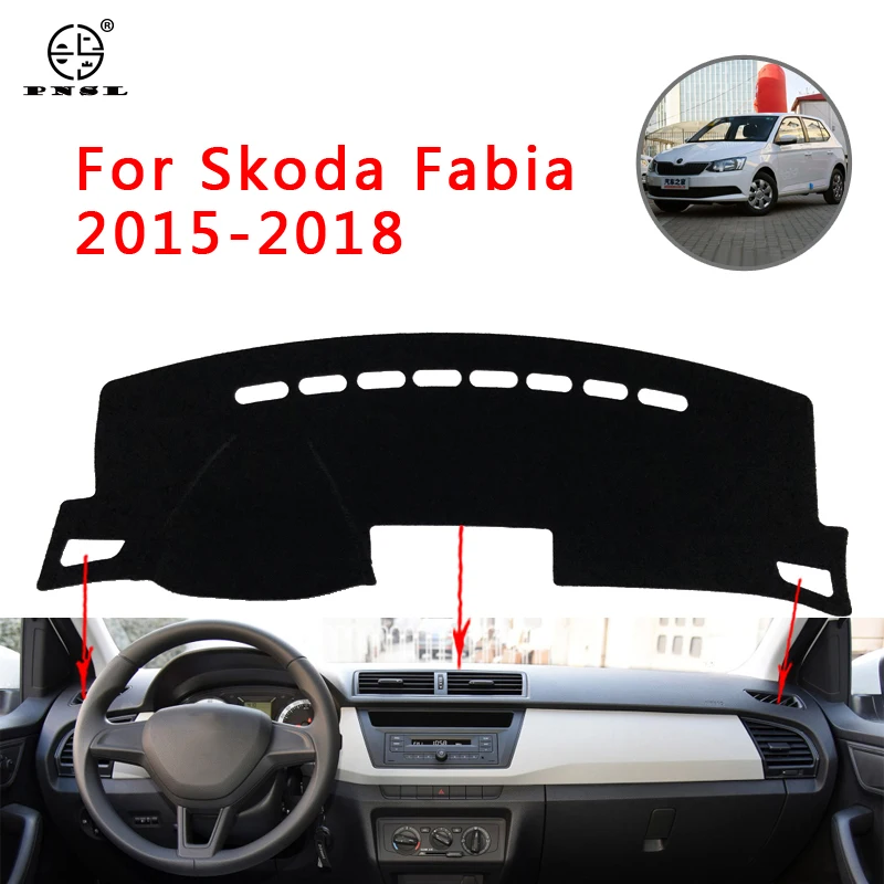 PNSL крышка приборной панели автомобиля коврик для ковра Skoda Fabia 3 NJ 2015 2016 2017 2018 2019 2020