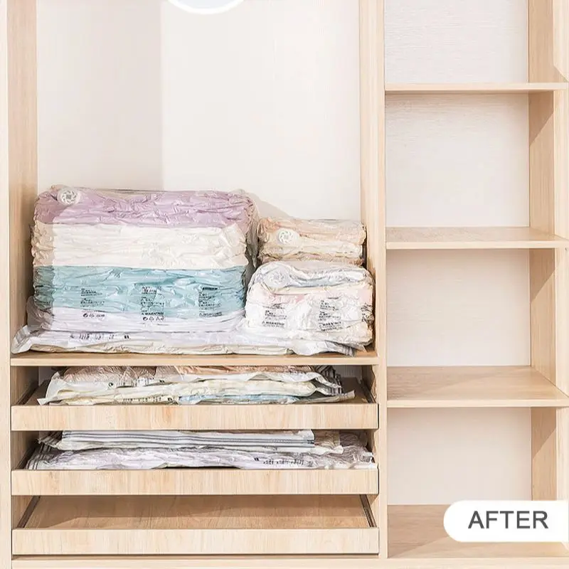 

Foldable Tool-free Space Saver Bags Cloth Organizer Compression Vacuum Storage Bag Blue