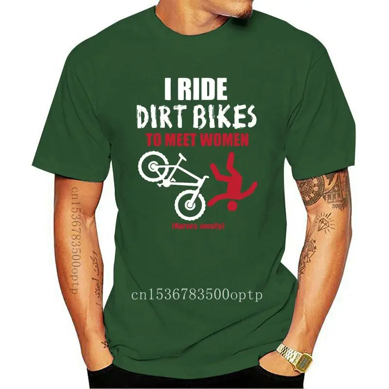 

Забавная женская футболка I Ride на велосипед-внедорожник, брендовая черная футболка с коротким рукавом и круглым вырезом, Мужская футболка и...