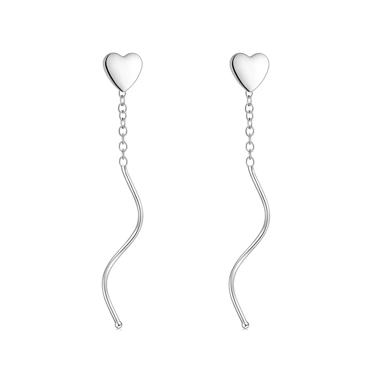 

Jazaz 925 Sterling Silver Chain Tassel MInimalist Drop Earrings For Elegant Women Party Fine Jewelry Cute Accessories Gift