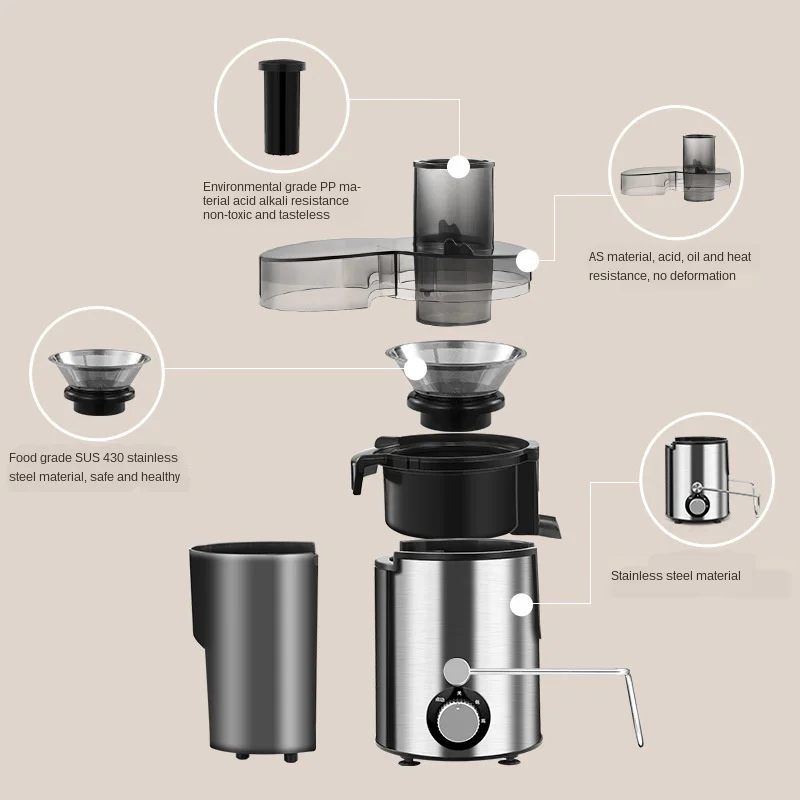 

Stainless Steel 600W 2 speed Juicer Electric Vegetable Fruit Drinking Machine CE Multi-Function Juicer Extractor Mixer220V