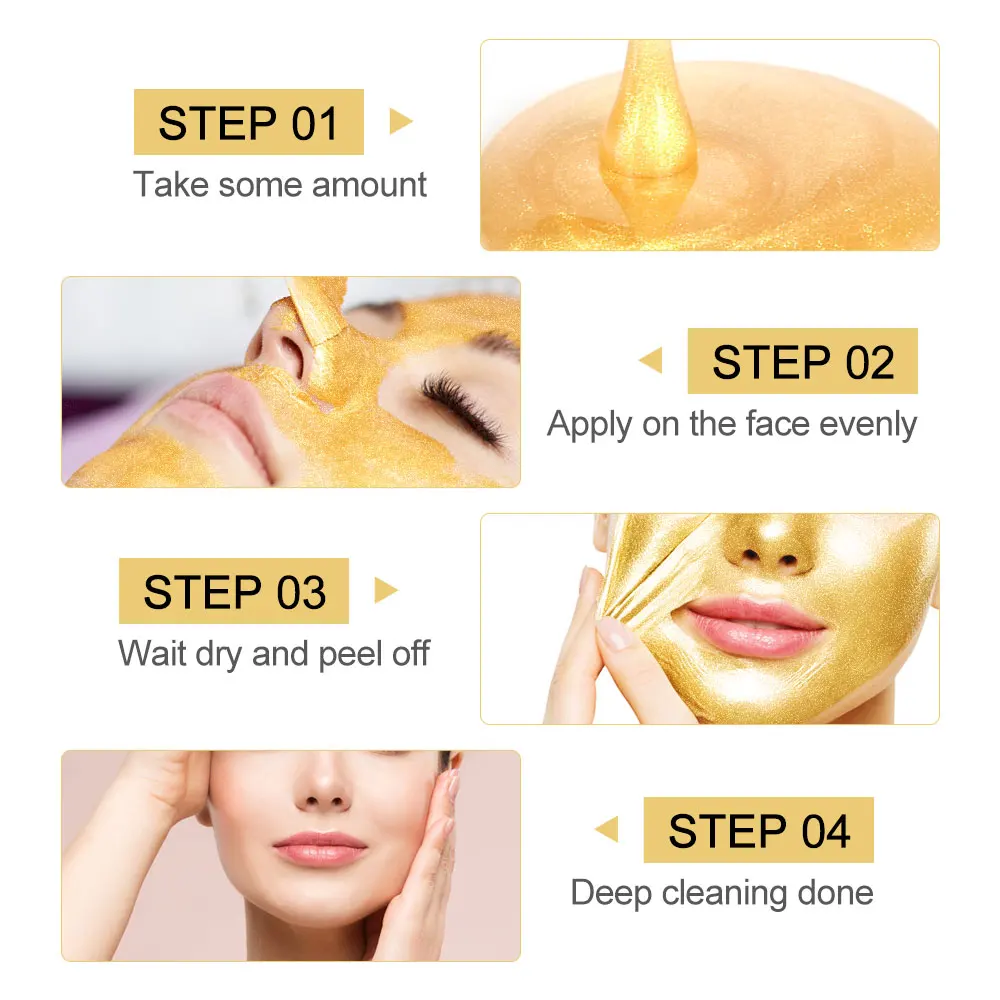 

Face Mask 24K Gold Facial Mask Anti Aging Wrinkle Lifting Firming Whitening Mask Moisturizing Shrink Pores Face Skin Care Beauty