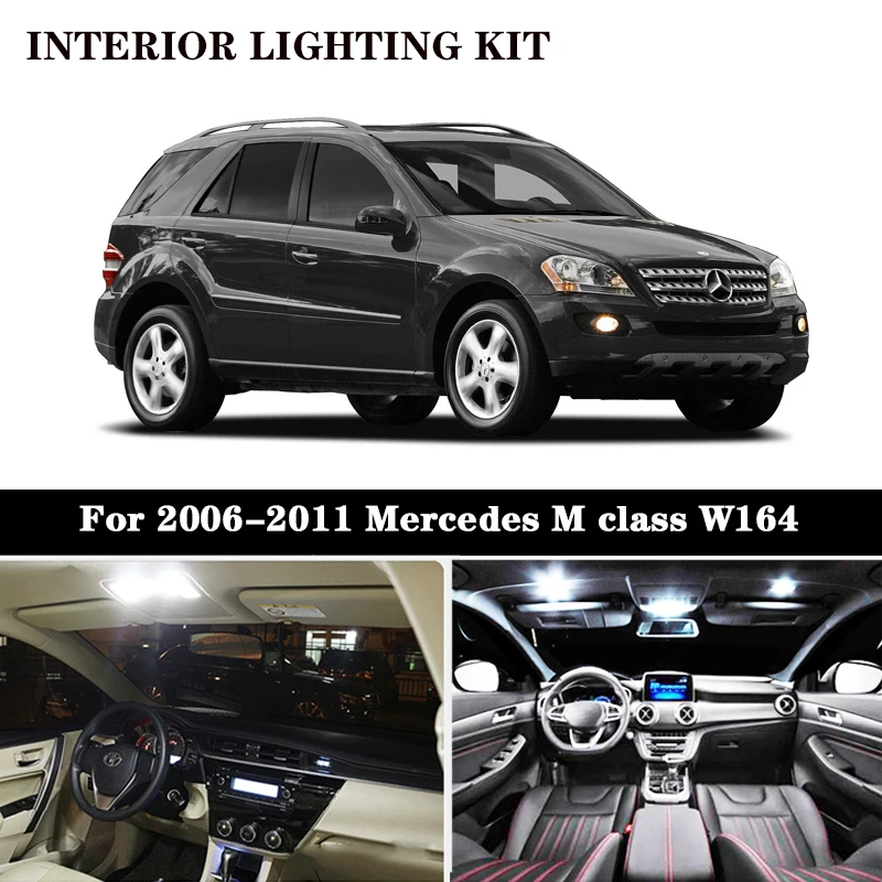 Светодиодная лампа для ног Canbus 18 шт. светильник внутренней карты Mercedes M class W164 ML320