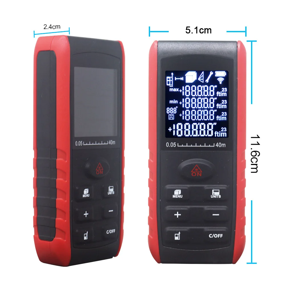 Ручной лазерный дальномер цифровой измеритель площади объема Измеритель угла 40
