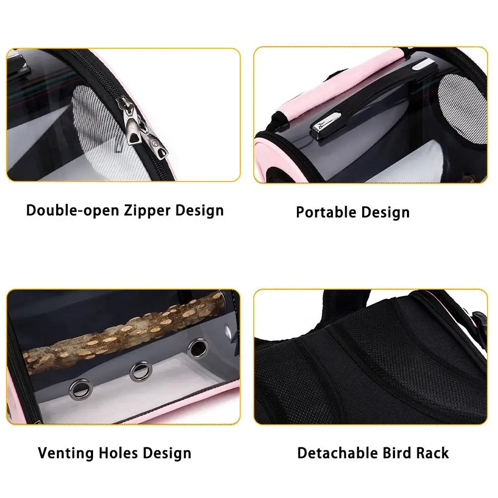 Portable Birds Bag Pet Cat Carrier Transparent Capsule Breathable Travel Parrot Dog Bird Backpack Kitten Carrying Cages |